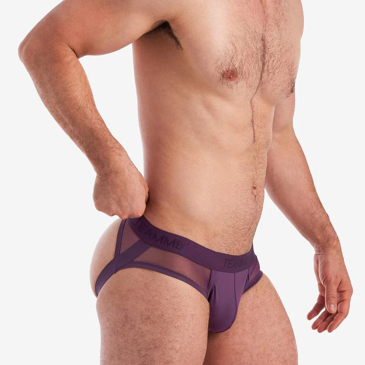 Teamm8 Score Sheer jockstrap mesh plum purple