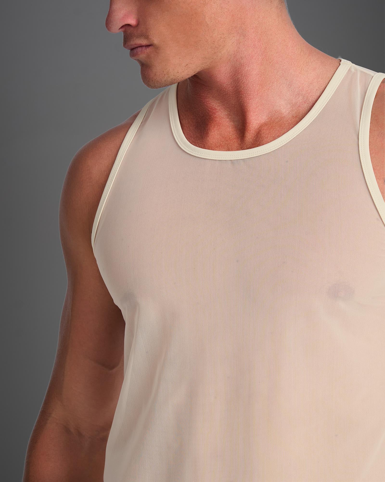 Teamm8 Score Sheer tank mesh cream