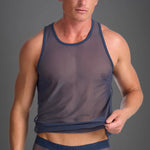 Teamm8 Score Sheer tank mesh navy