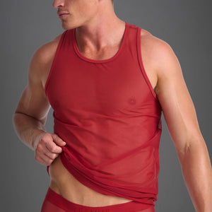 Teamm8 Score Sheer tank mesh red