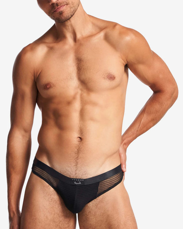 Teamm8 Manuel Sheer thong mesh noir black