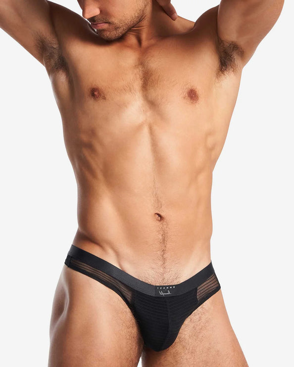 Teamm8 Manuel Sheer thong mesh noir black