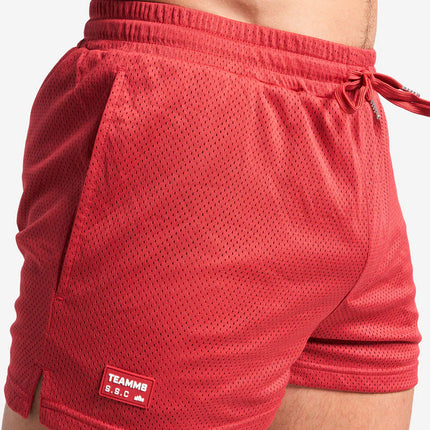 Teamm8 S.S.C 3" mesh short maroon red