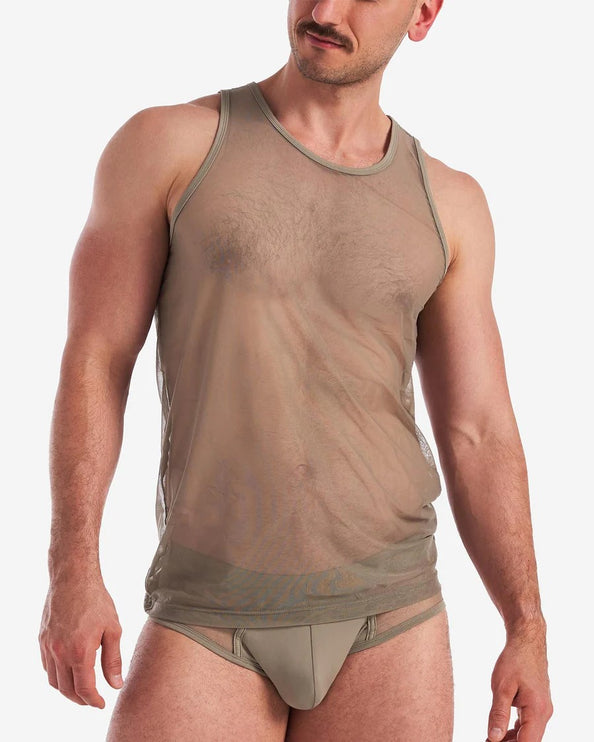 Teamm8 Score Sheer tank mesh army green