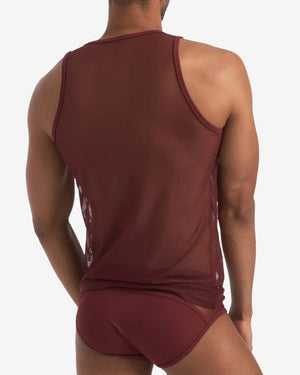 Teamm8 Score Sheer tank mesh port red