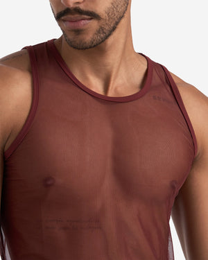 Teamm8 Score Sheer tank mesh port red