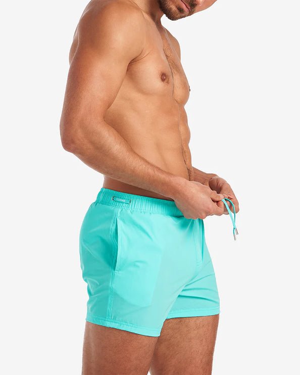 Teamm8 Grid 4.5" swim short Bondi blue