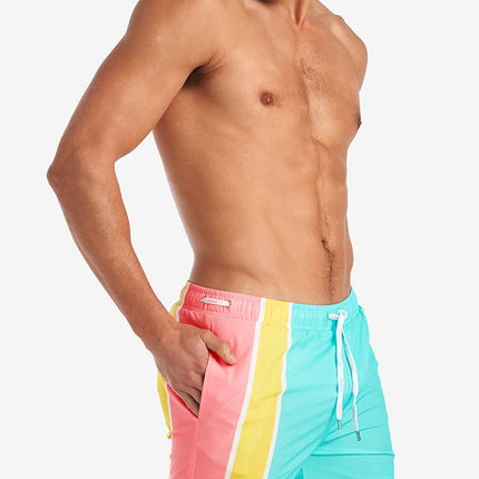 Teamm8 Grid 4.5" swim short Bondi stripes