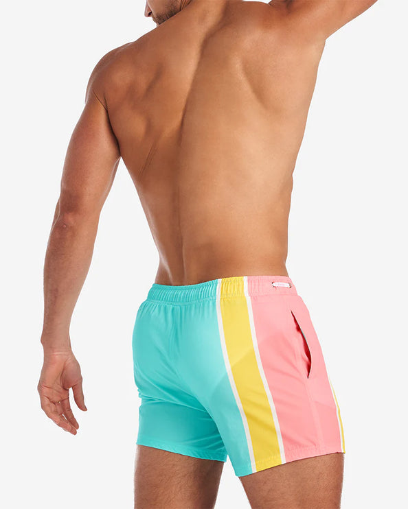 Teamm8 Grid 4.5" swim short Bondi stripes