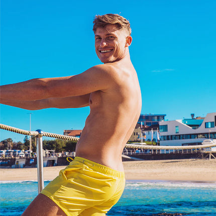 Teamm8 Grid 4.5" swim short Bondi yellow