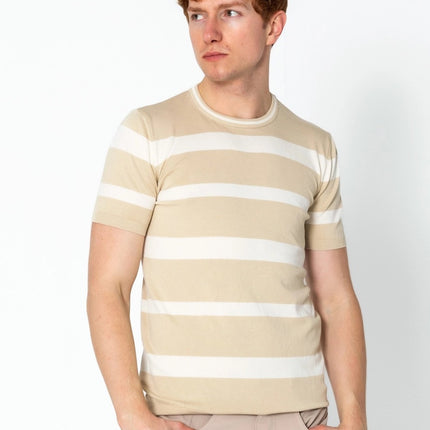 RNT23 Striped knit t-shirt beige