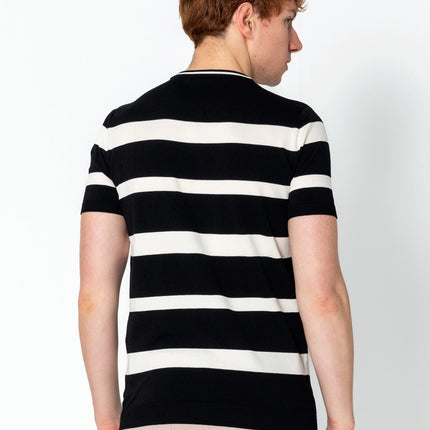 RNT23 Striped knit t-shirt black