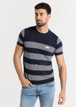 Bendorff knit striped cotton t-shirt navy