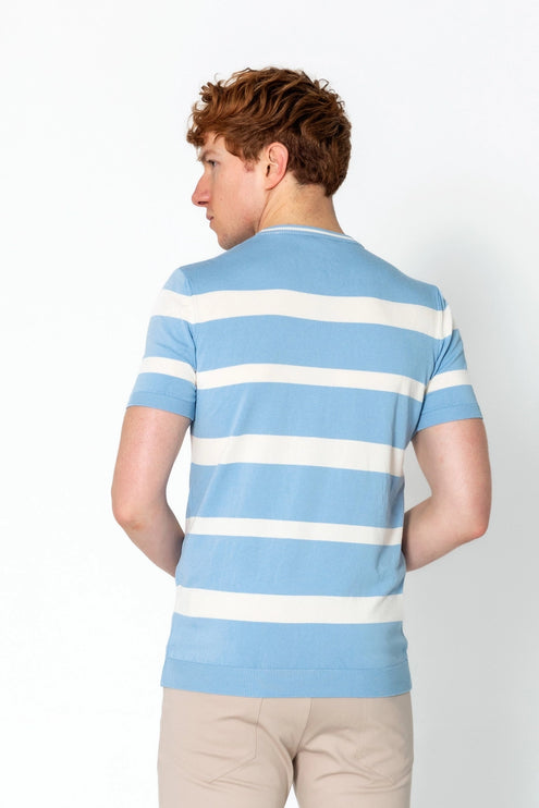 RNT23 Striped knit t-shirt blue