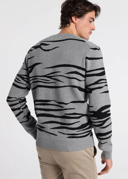 Bendorff jacquard pullover sweater grey