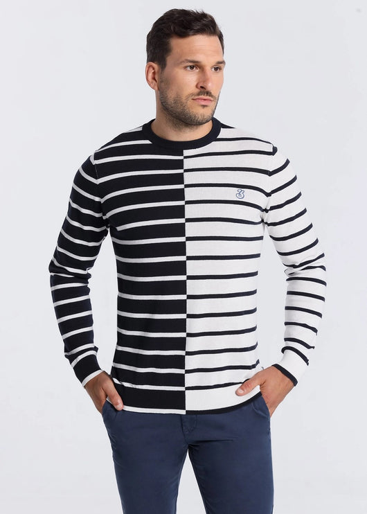 Bendorff lightweight sweater navy/white