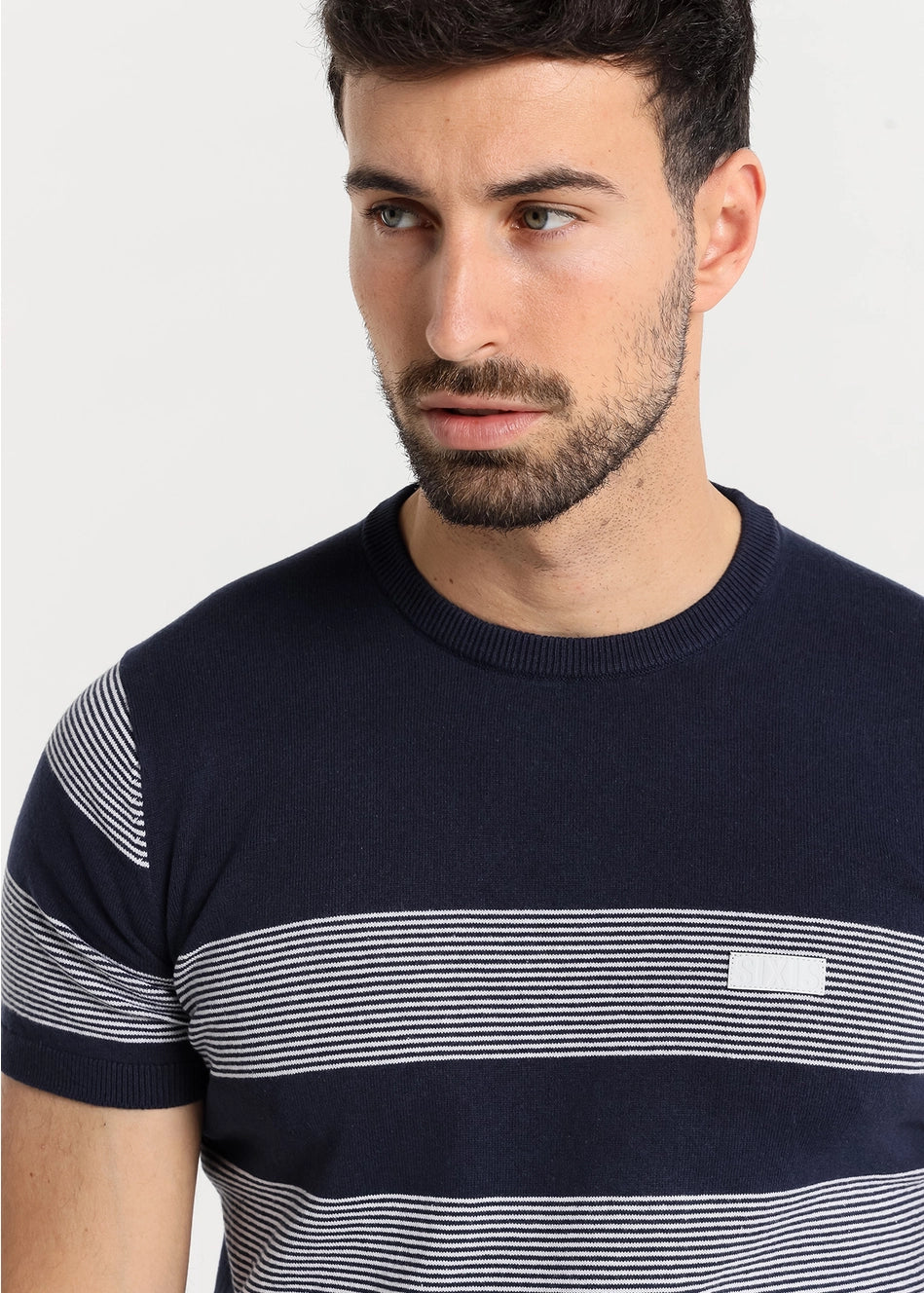 Bendorff knit striped cotton t-shirt navy