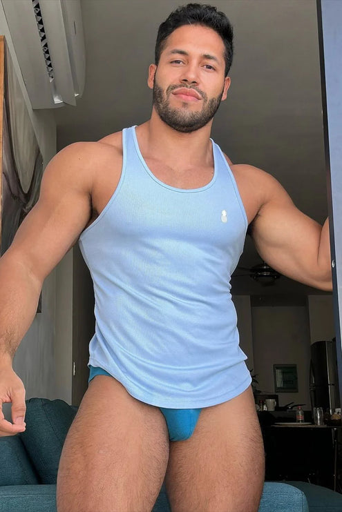 JJ Malibu Microfiber Dri-fit tank sky blue