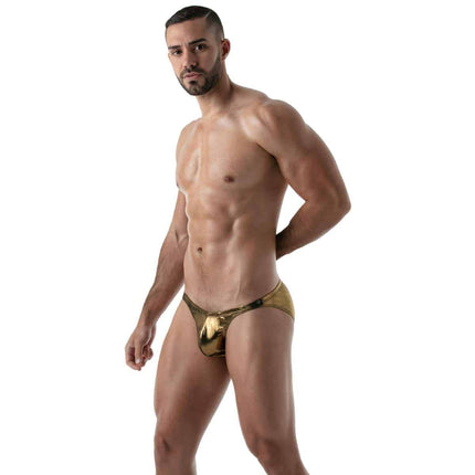 TOF Metal bikini brief gold