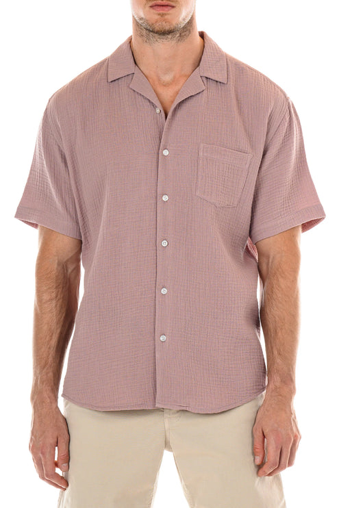 OP Morro Bay short sleeve shirt sepia rose