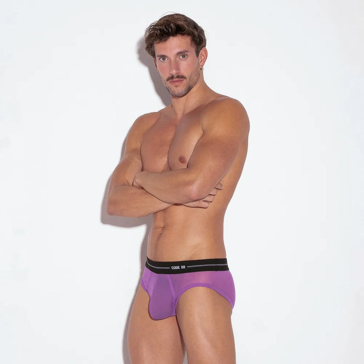 Code 22 Sheer mesh brief 2101 grape