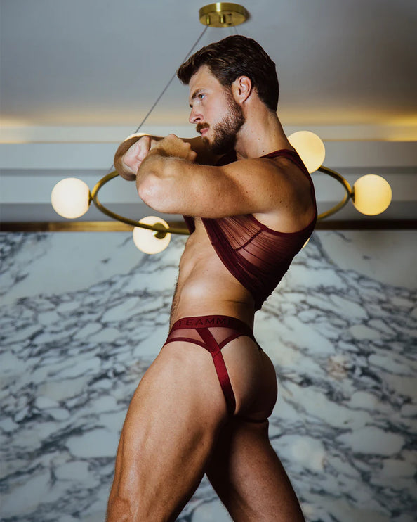 Teamm8 Score Sheer jockstrap mesh port red