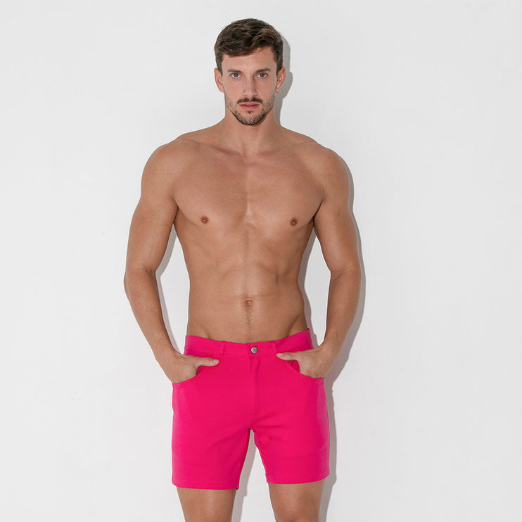 Code 22 slim fit 5" stretch short 9712 fuchsia