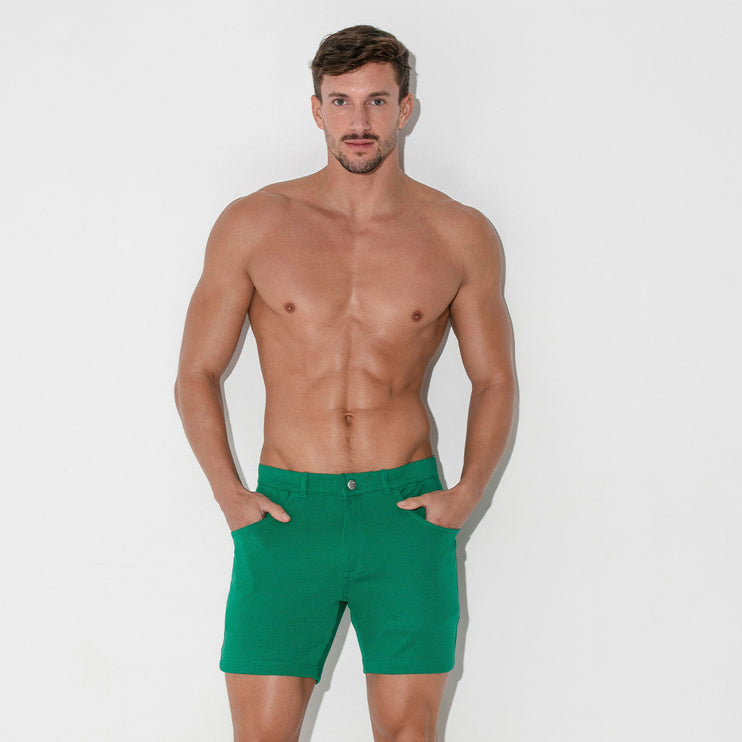 Code 22 slim fit 5" stretch short 9712 green