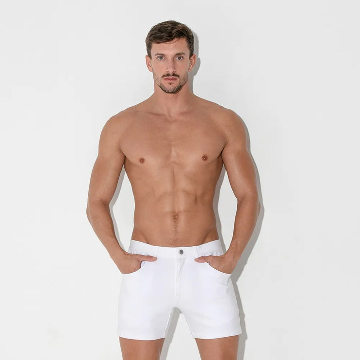 Code 22 slim fit 5" stretch short 9712 white