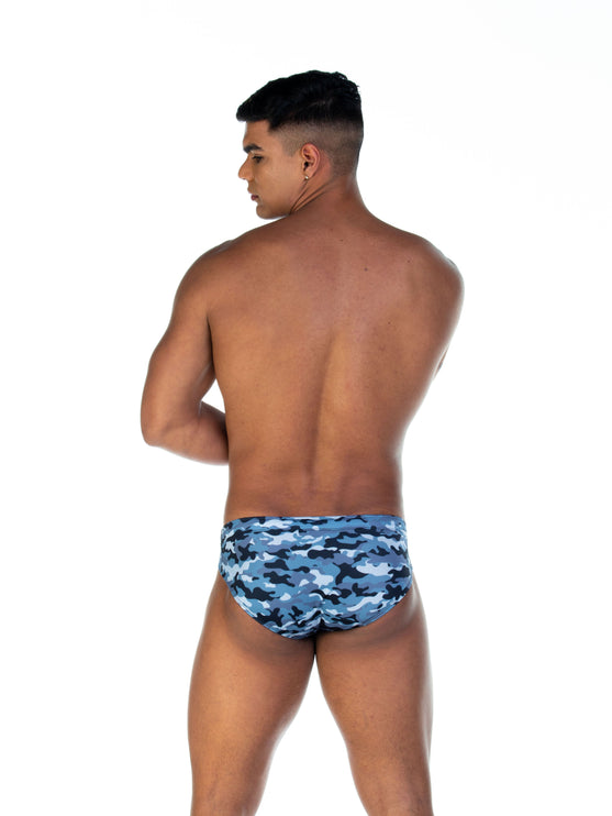 Gigo Camo swim brief camouflage blue