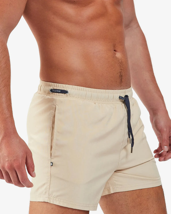 Teamm8 Grid 4.5" swim short sandstorm beige